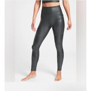 Athleta Pants Womens Inclination Moto Black Legging Pants Yoga Fitness Small